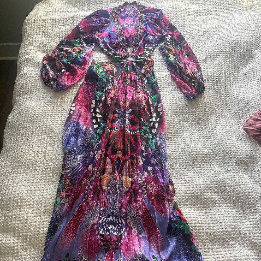 Camilla Purple & Pink Floral-Print Silk Maxi Dress - Picture 5 of 16